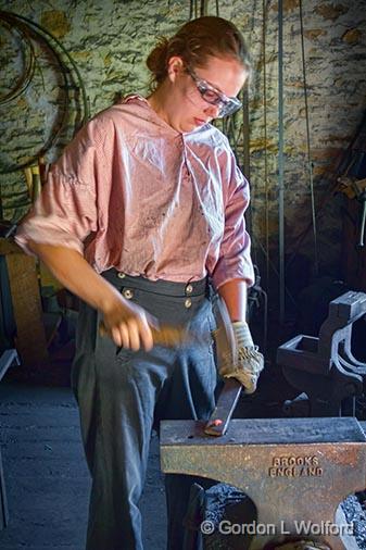 Lady Smithy_24849.jpg - Photographed along the Rideau Canal Waterway in the blacksmith shop at Jones Falls, Ontario, Canada.